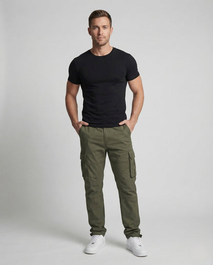 Pantaloni Cargo Uomo Tasche Multiple Rinforzo Ginocchia - Brentozzi