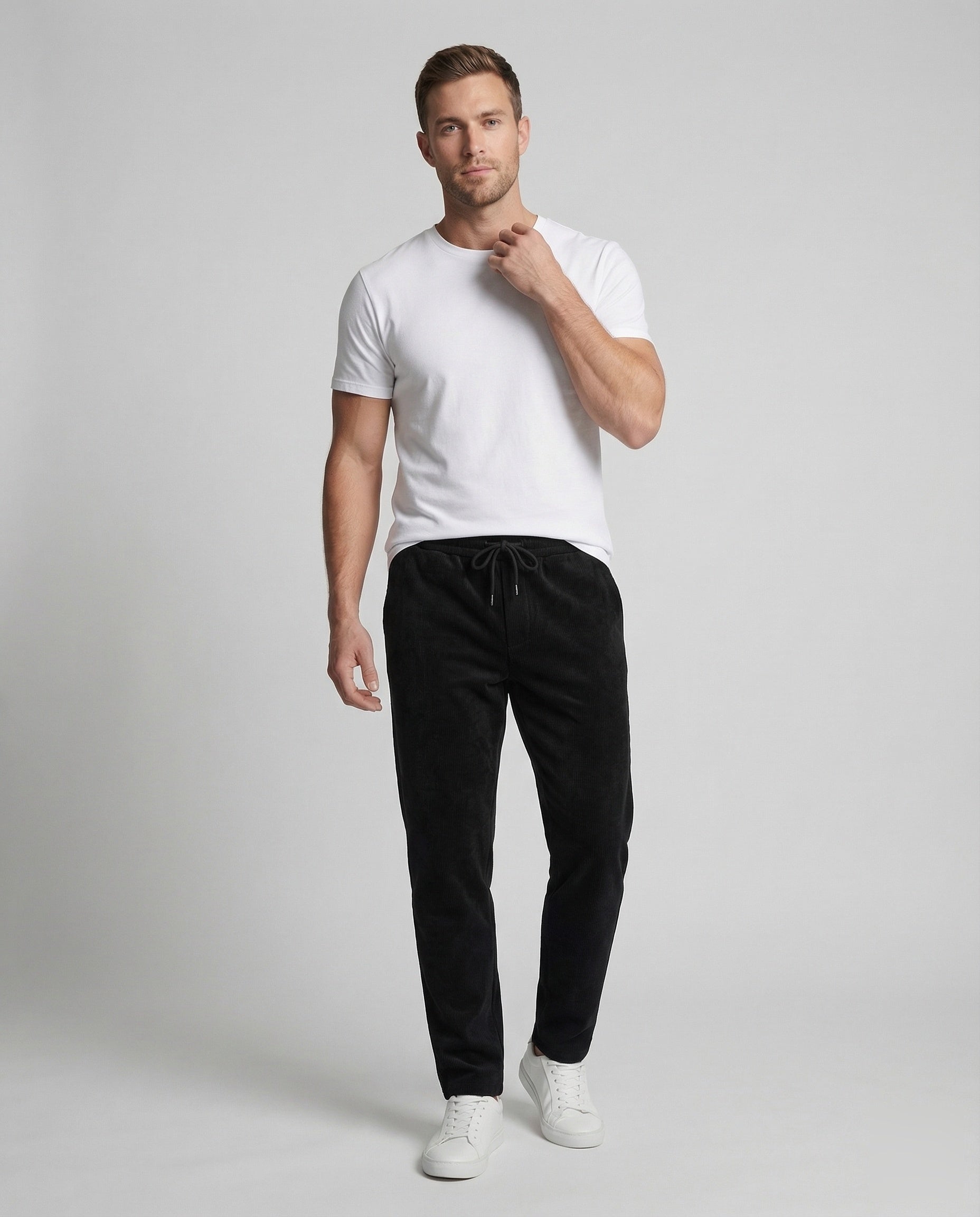 Pantaloni Uomo Termici in Velluto con Fodera in Pile Vita Elastica - Brentozzi