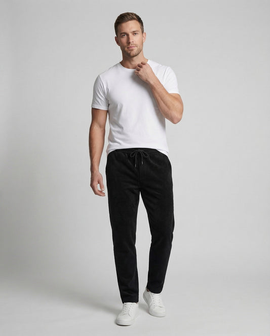 Pantaloni Uomo Termici in Velluto con Fodera in Pile Vita Elastica - Brentozzi