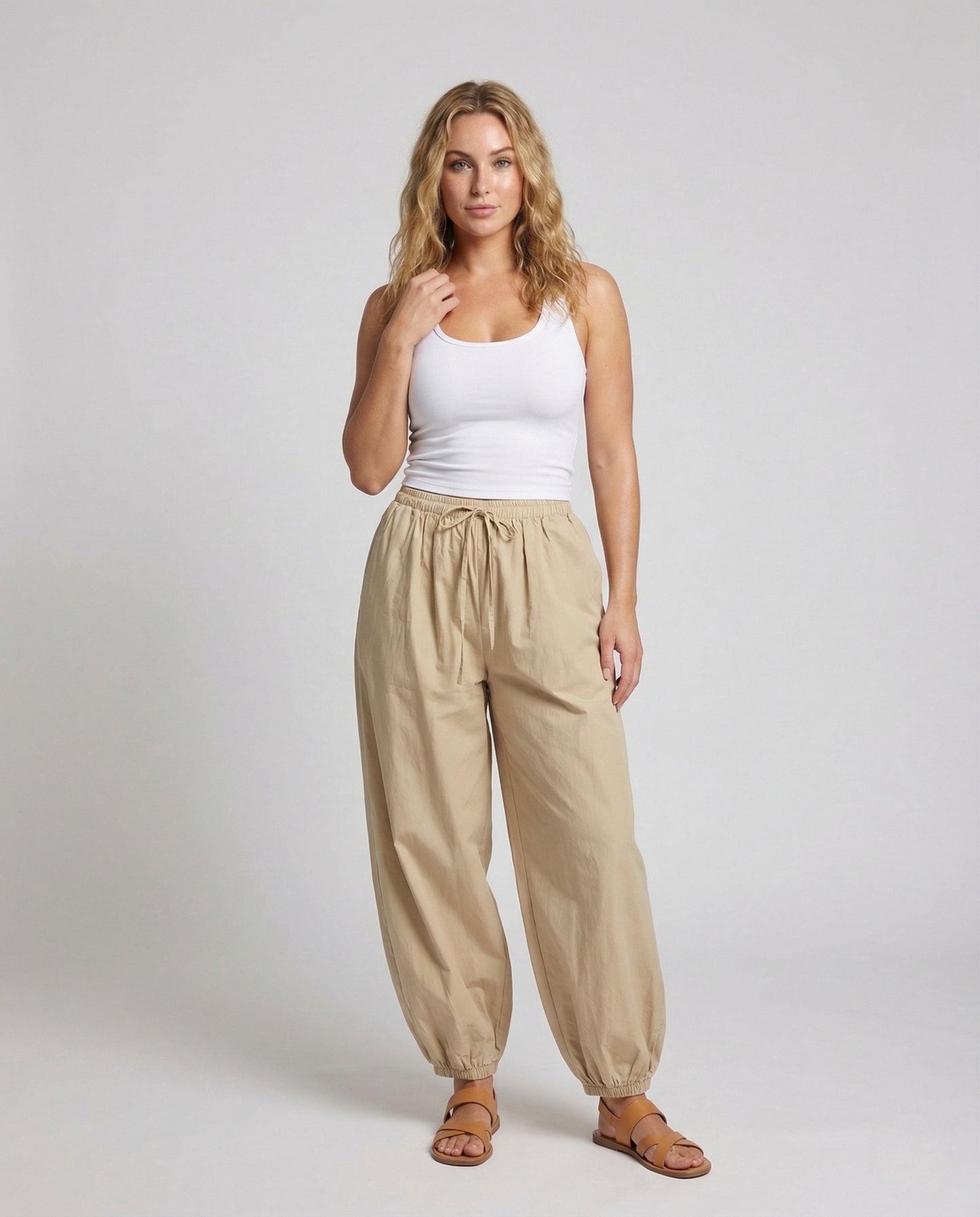 Set Donna Crop Bandeau e Pantaloni Harem Morbidi - Brentozzi