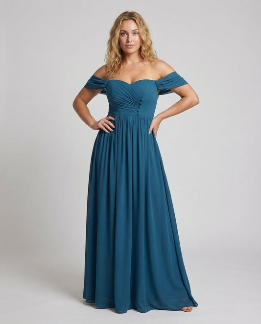 Abito Maxidress Donna Spalle Scoperte Scollo a Cuore - Brentozzi