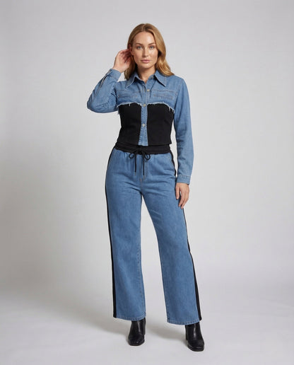 Completo Donna Jeans Giacca e Pantaloni Jogging Elasticizzati - Brentozzi