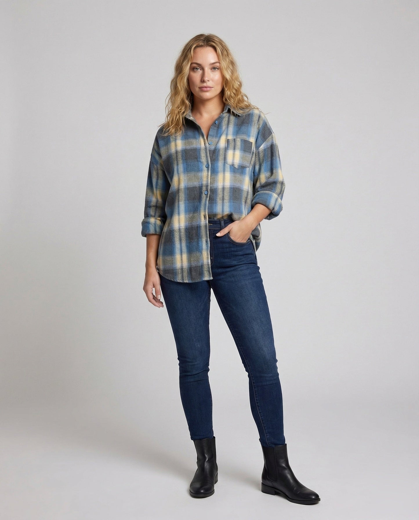 Camicia Donna Flanella Cotone Fantasia Quadri - Brentozzi
