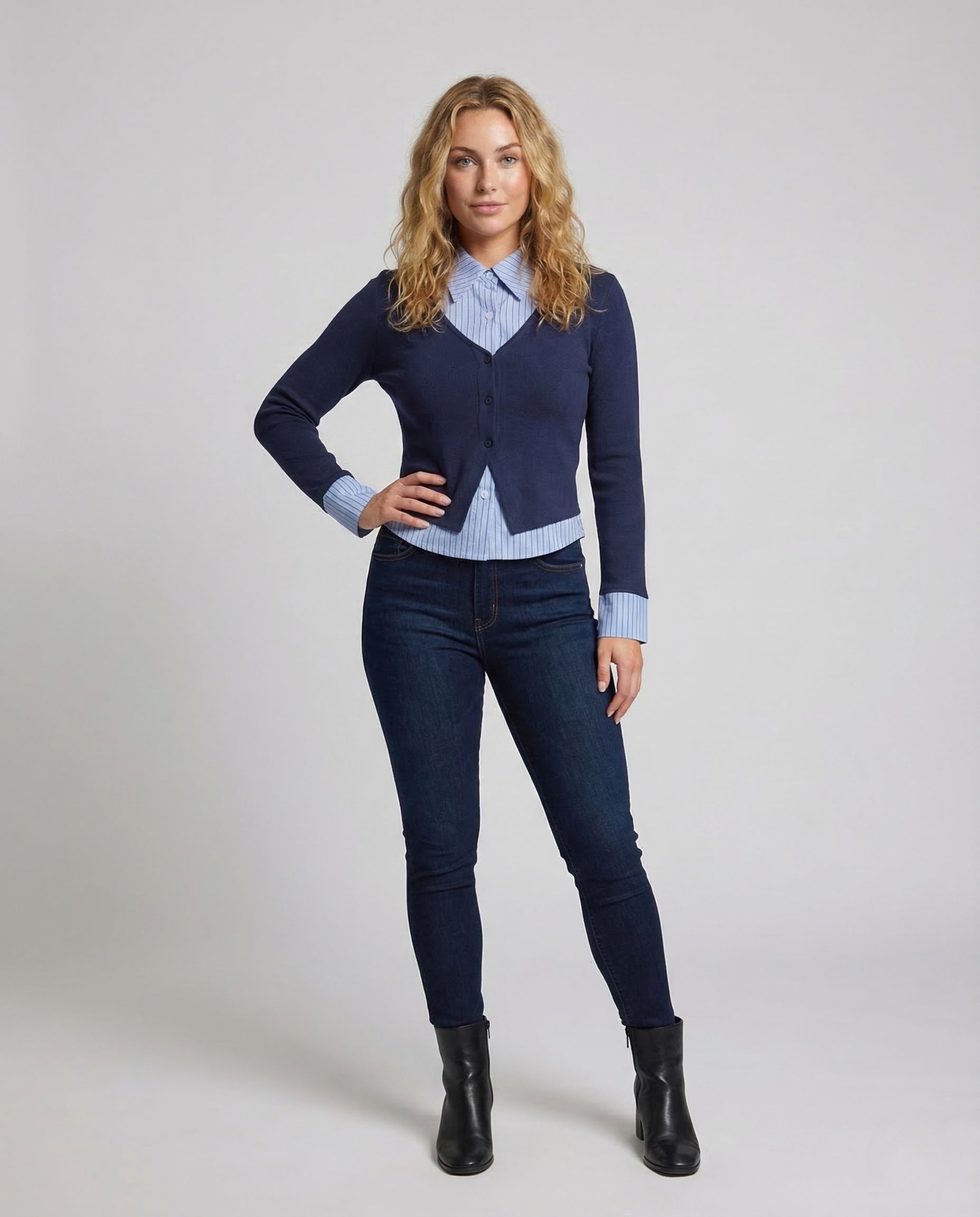 Cardigan Donna in Maglia Colletto Camicia - Brentozzi