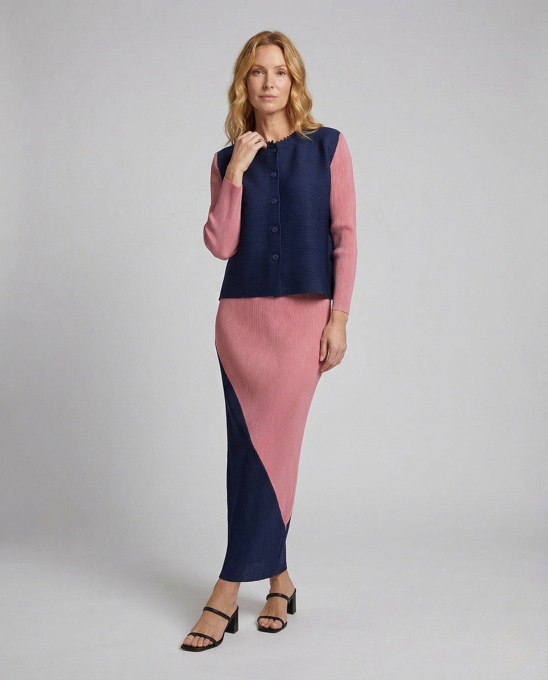 Set Donna Maglia Gilet e Gonna Lunga Vestibilità Comoda - Brentozzi