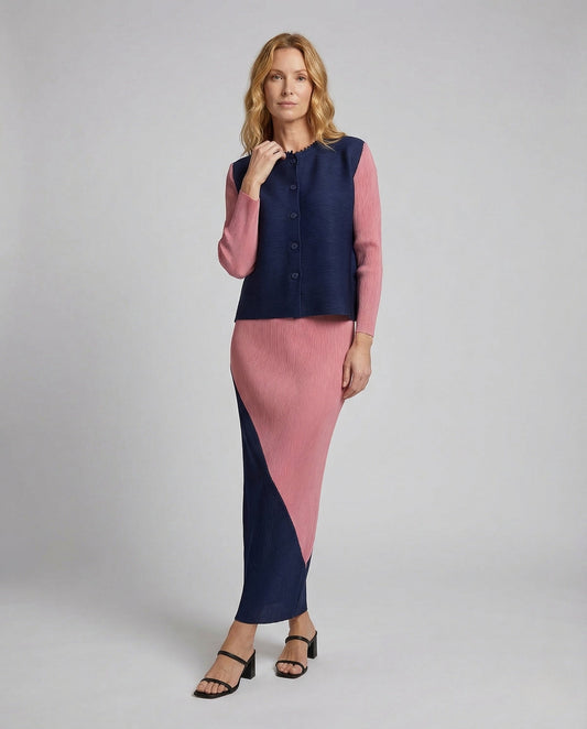 Set Donna Maglia Gilet e Gonna Lunga Vestibilità Comoda - Brentozzi