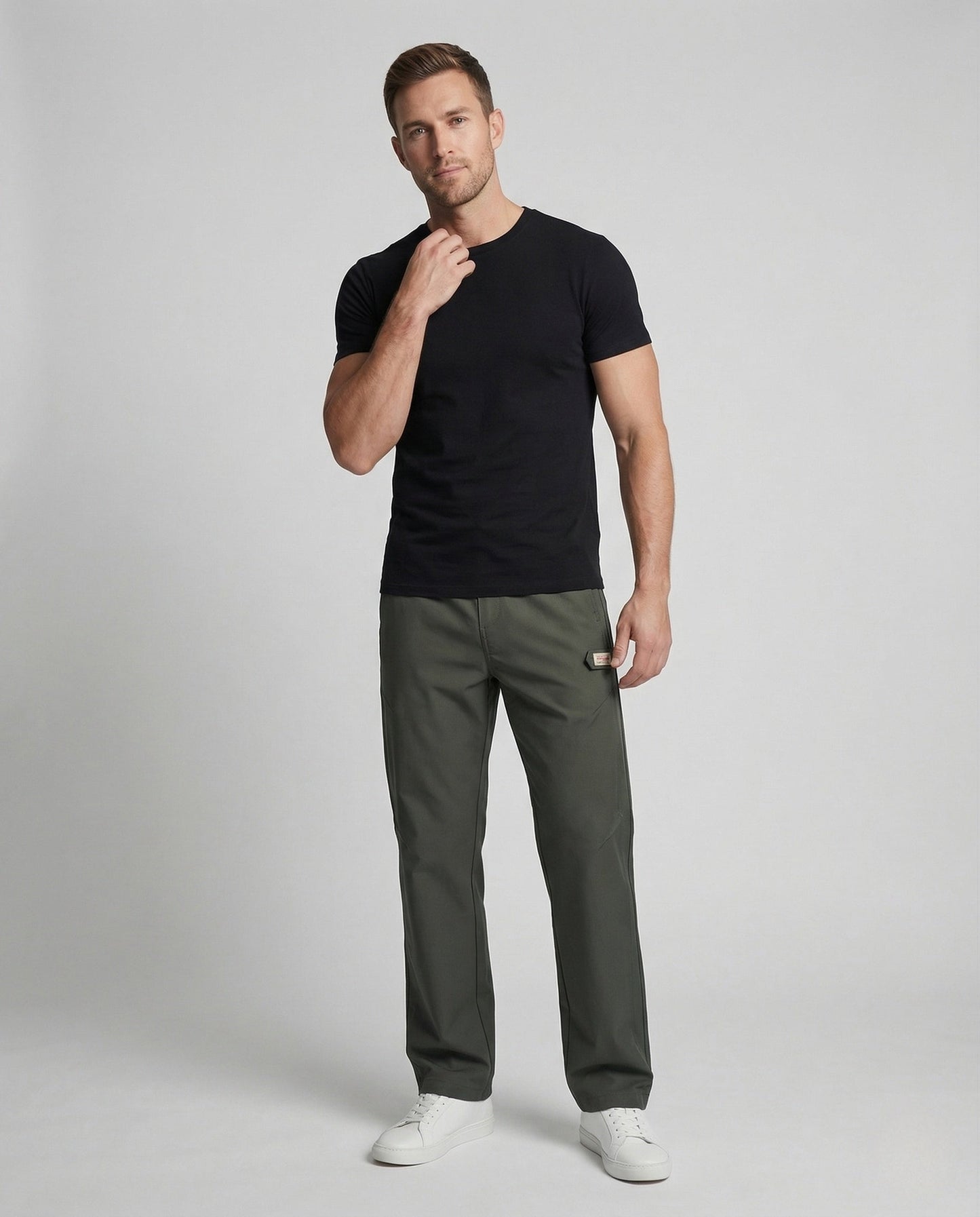 Pantaloni Cargo Uomo Taglio Dritto Tasche Utility - Brentozzi