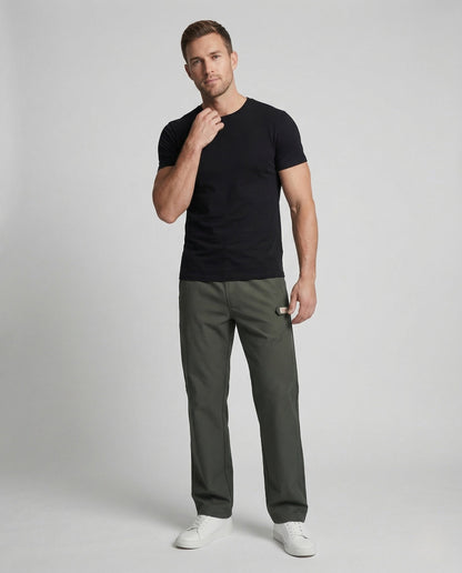 Pantaloni Cargo Uomo Taglio Dritto Tasche Utility - Brentozzi