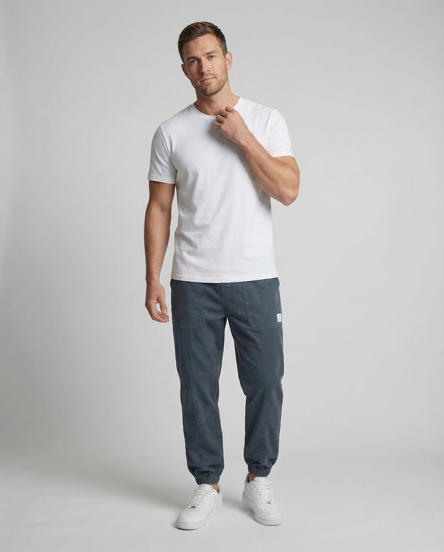 Pantaloni Jogging Uomo Slim Cotone Tasche Cargo - Brentozzi