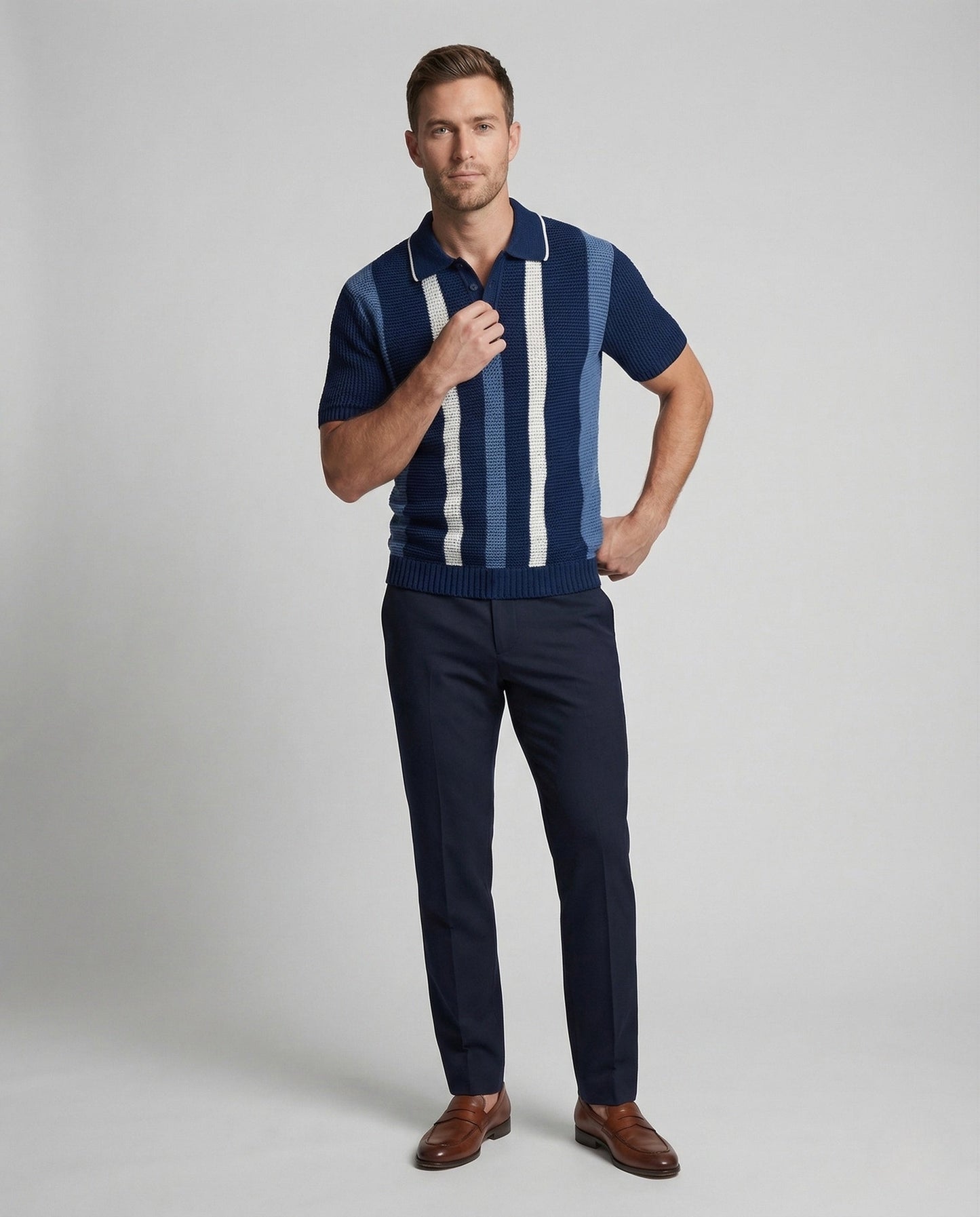 Polo Uomo Maglia a Righe Stile Retrò - Brentozzi