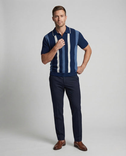 Polo Uomo Maglia a Righe Stile Retrò - Brentozzi