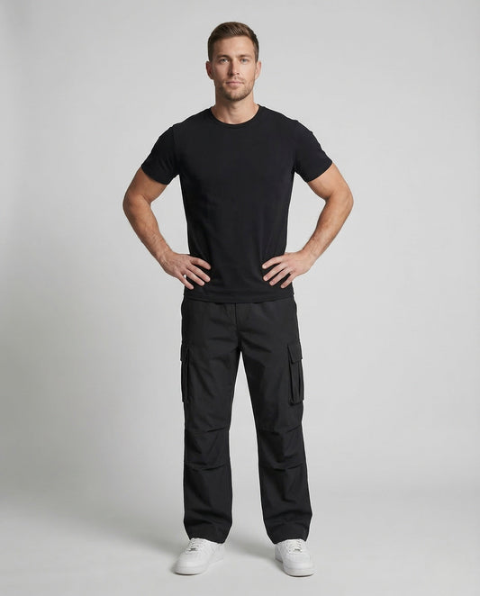 Pantaloni Cargo Uomo Tessuto Rinforzato Ginocchia Ampi - Brentozzi