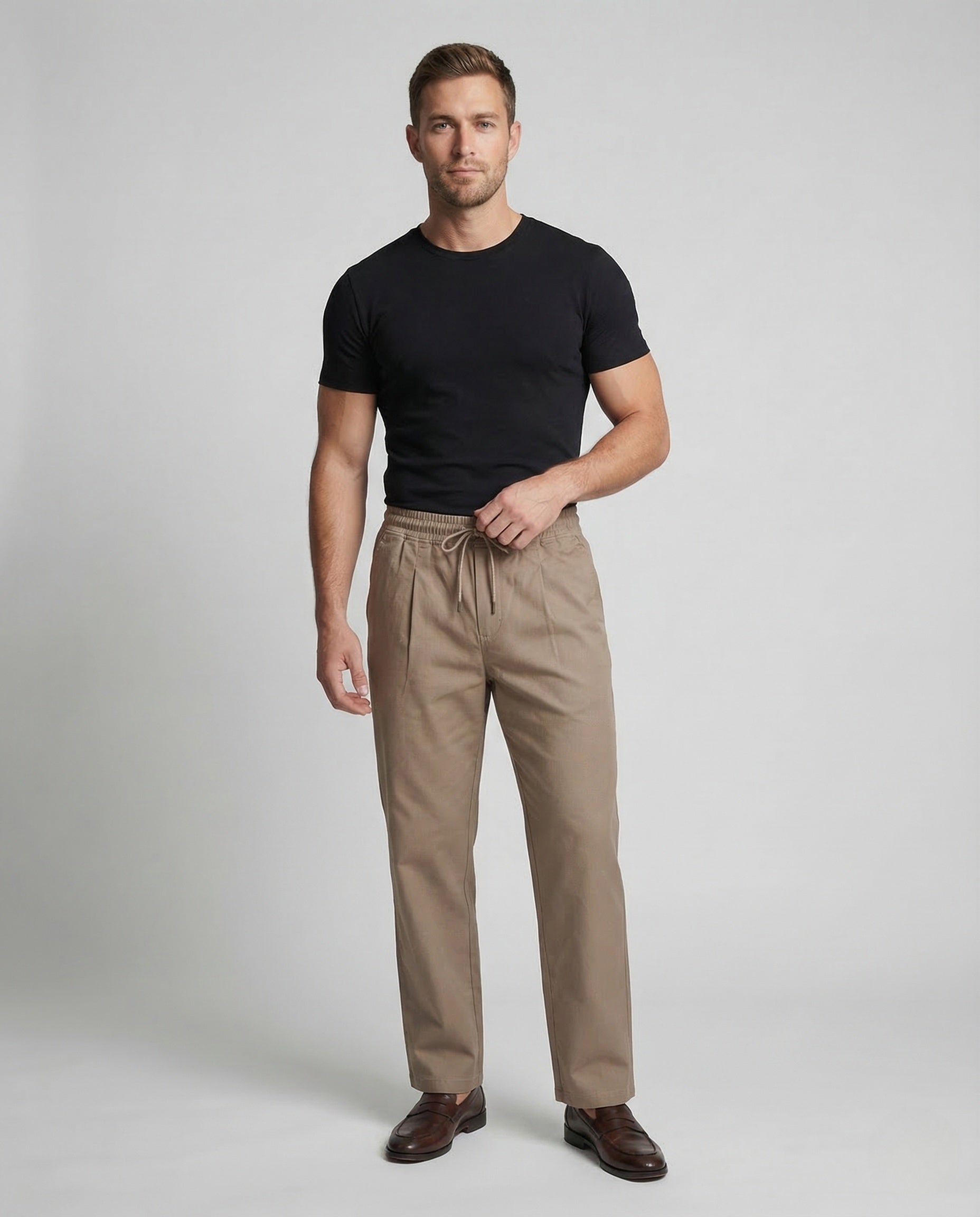 Pantaloni Uomo in Cotone Elasticizzato Vita Elastica - Brentozzi