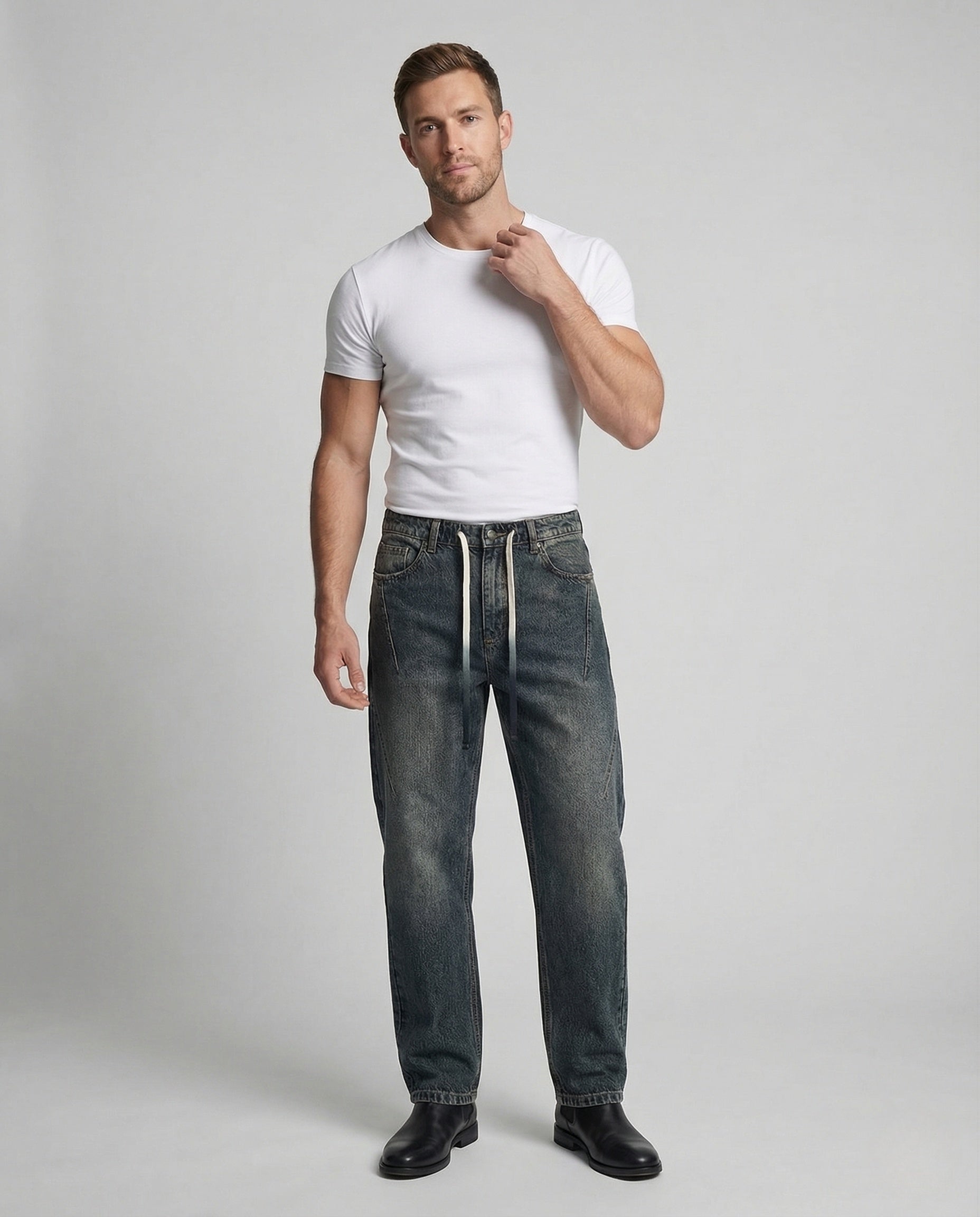 Jeans Uomo Ampi con Coulisse Vita Elasticizzata - Brentozzi