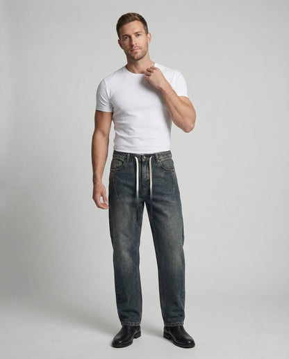 Jeans Uomo Ampi con Coulisse Vita Elasticizzata - Brentozzi