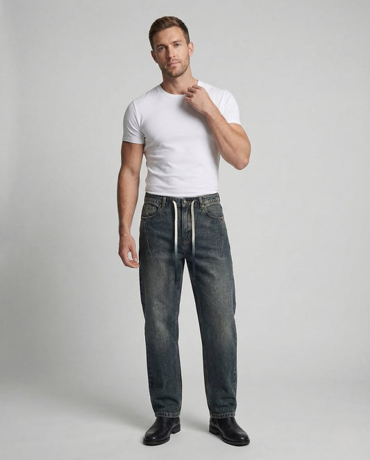 Jeans Uomo Ampi con Coulisse Vita Elasticizzata - Brentozzi