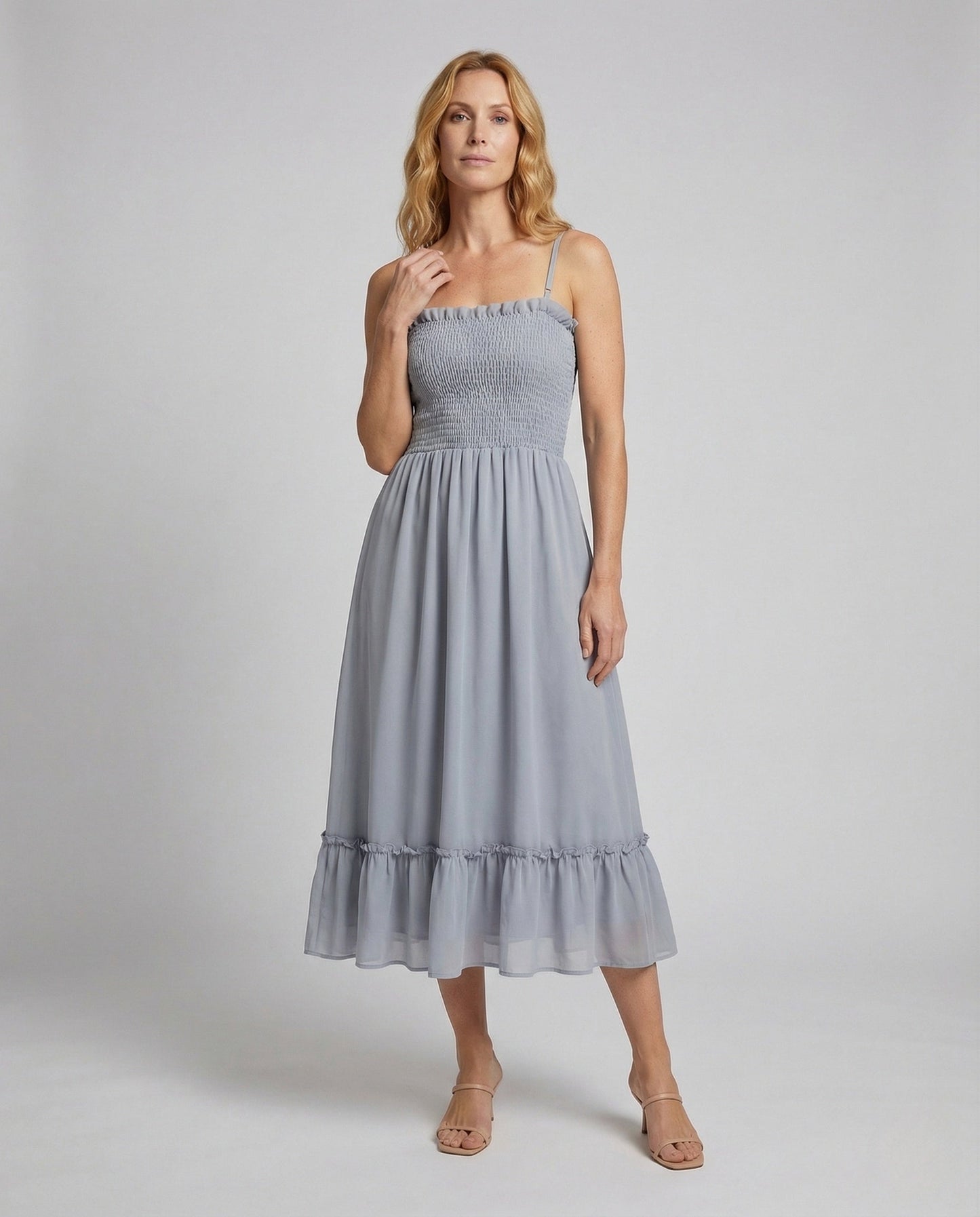 Abito Maxi Donna con Corpino Arricciato e Bolero - Brentozzi