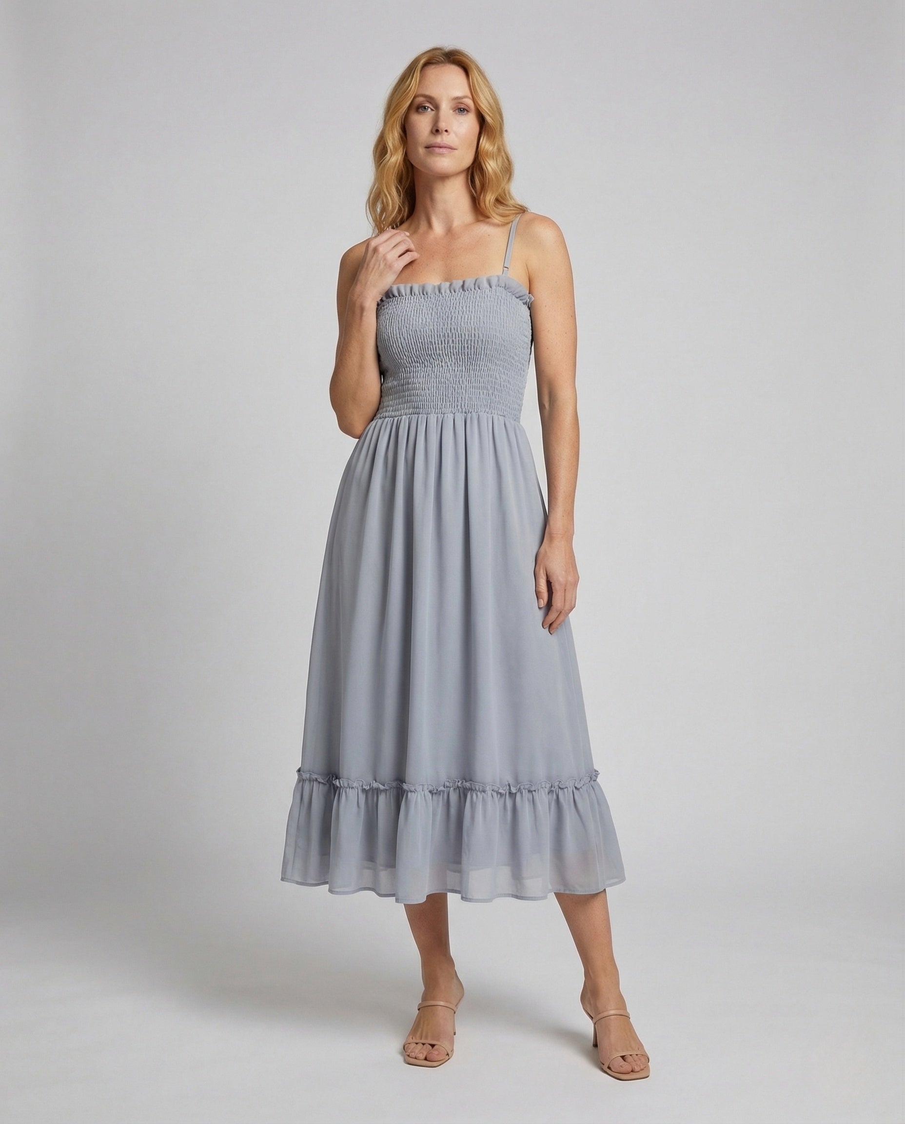 Abito Maxi Donna con Corpino Arricciato e Bolero - Brentozzi