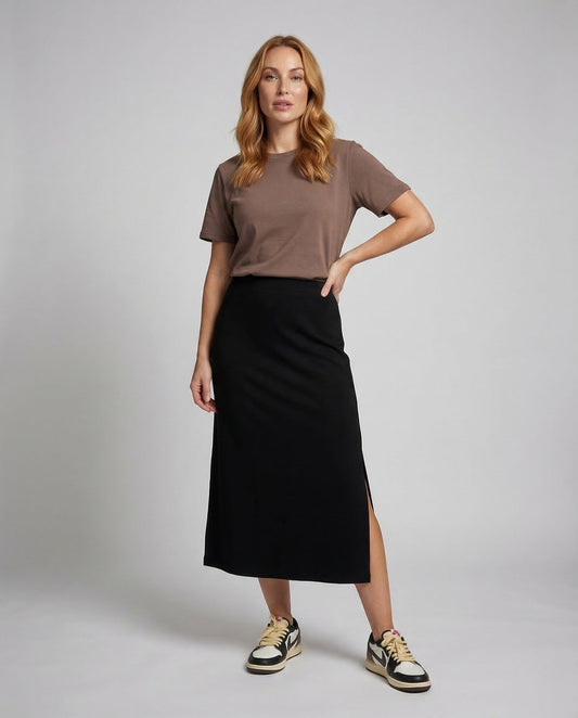 Gonna Lunga Donna Asimmetrica con Spacco Laterale - Brentozzi
