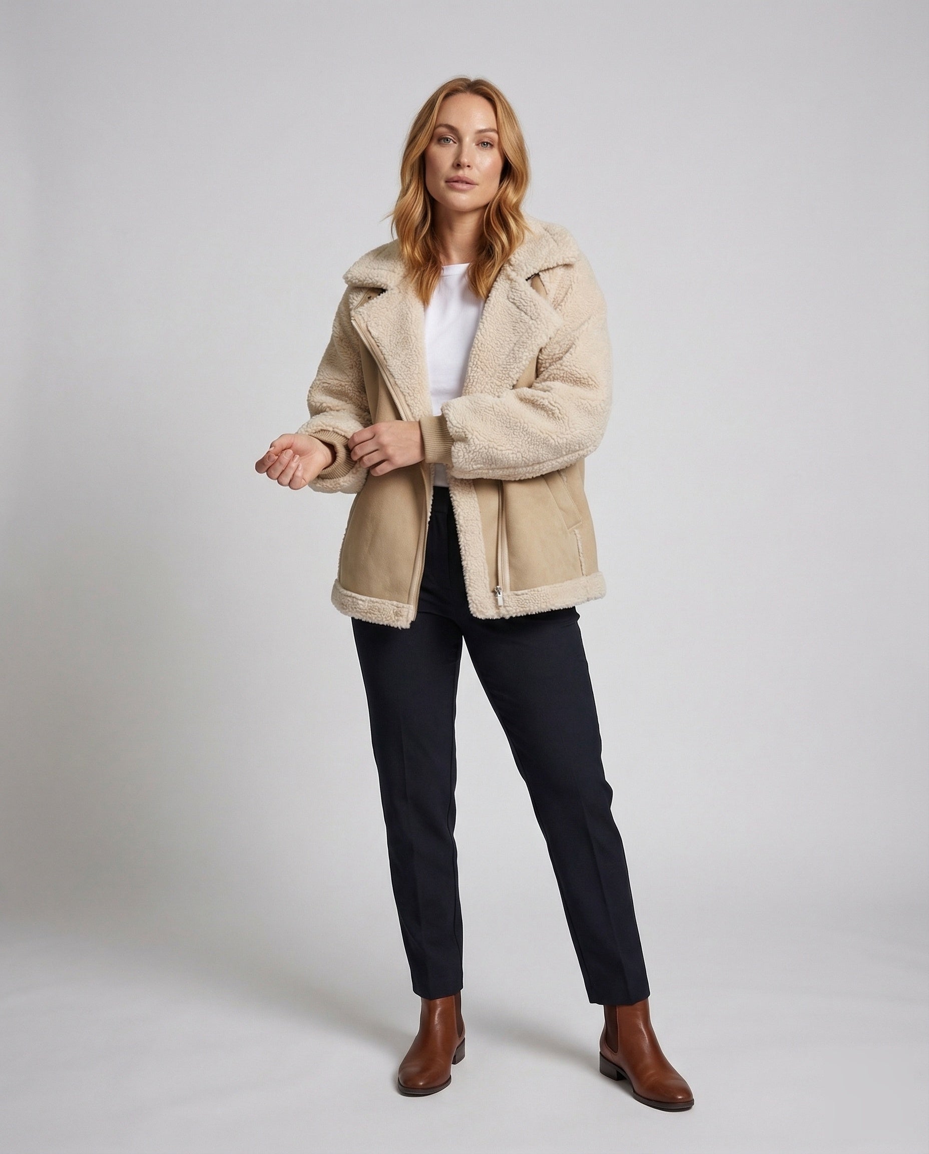 Giacca Aviatore Donna Sherpa Oversize - Brentozzi