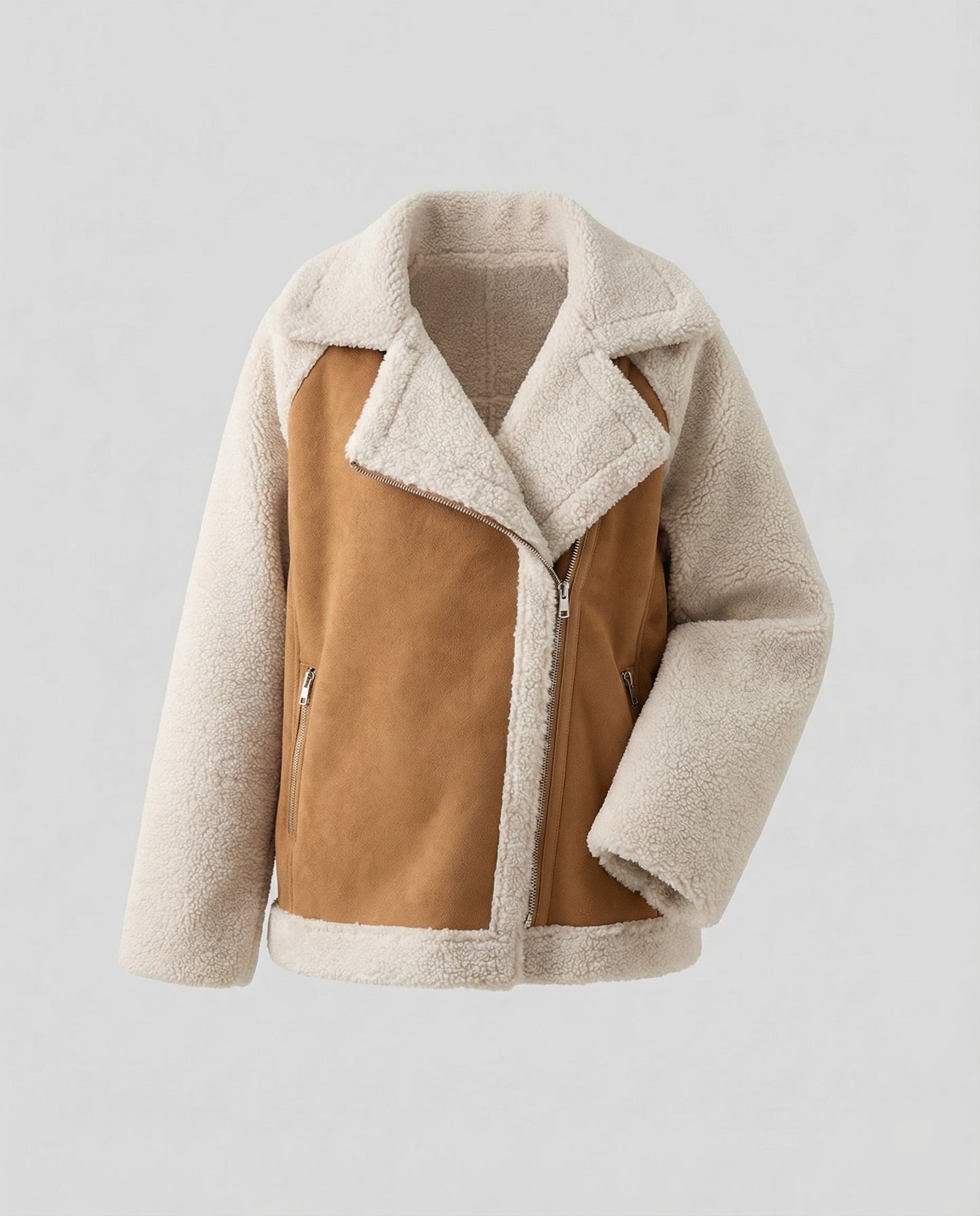 Giacca Aviatore Donna Ecopelle Corto Imbottitura Teddy