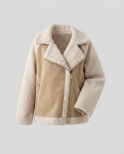 Giacca Aviatore Donna Ecopelle Corto Imbottitura Teddy