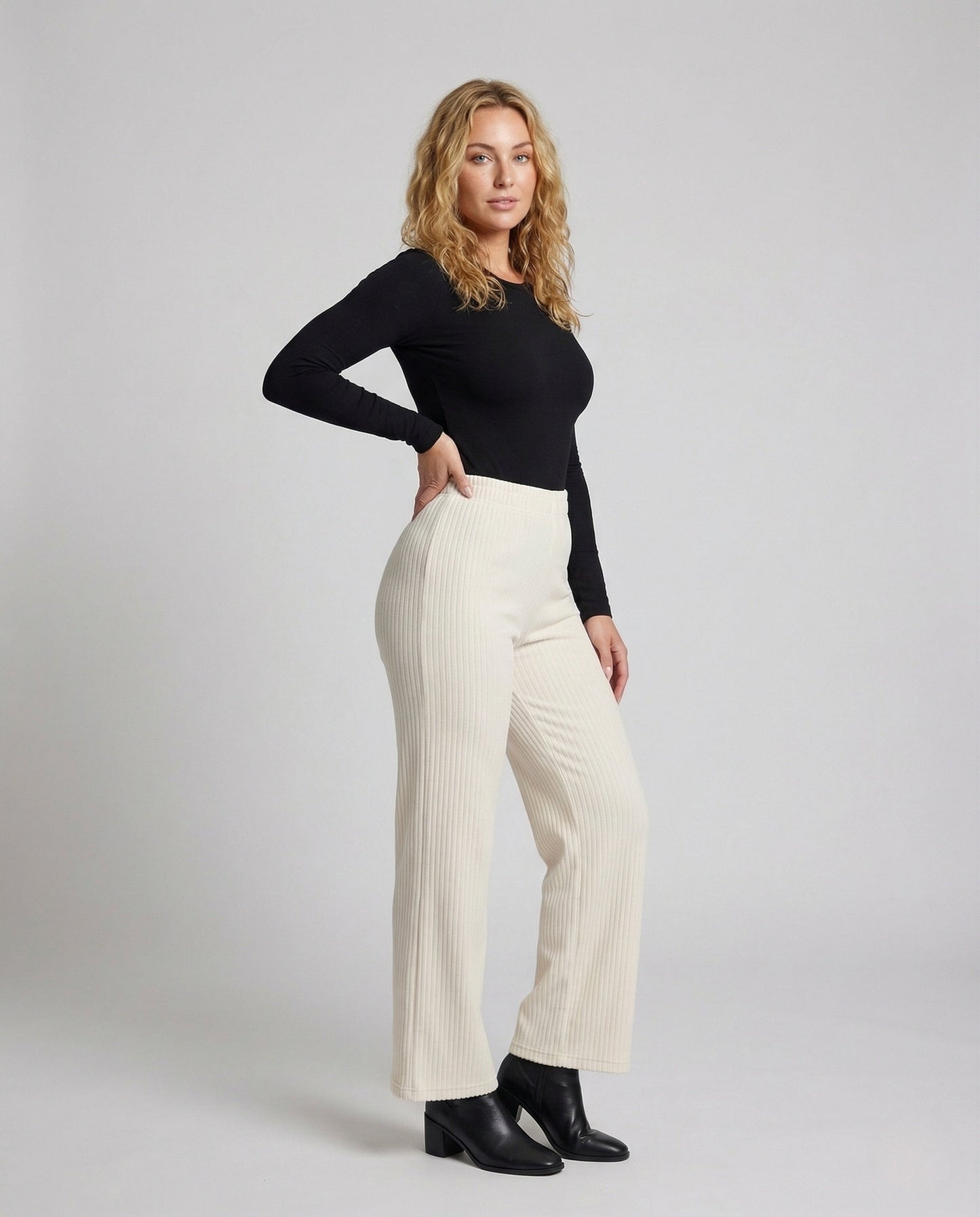 Pantaloni Donna Relax in Rippjersey Vita Elastica - Brentozzi
