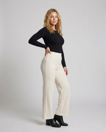 Pantaloni Donna Relax in Rippjersey Vita Elastica - Brentozzi