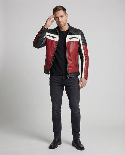 Giacca Biker Uomo in Ecopelle con Fodera Teddy - Brentozzi