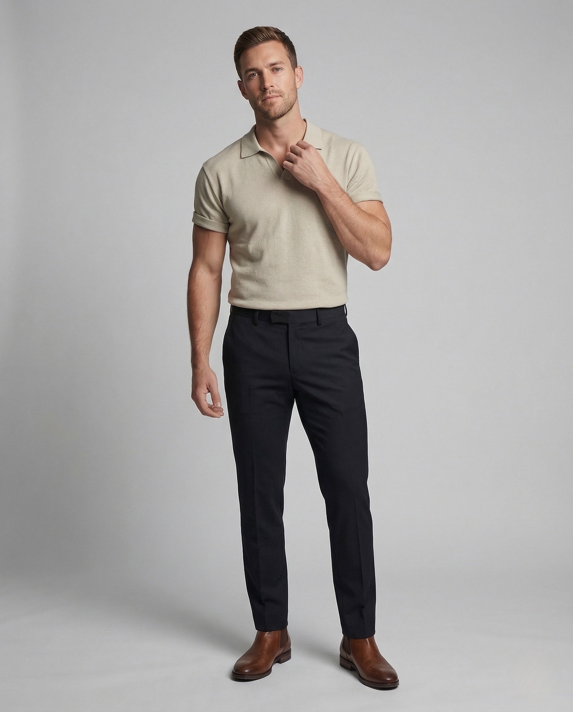 Polo Uomo Maglia Sottile Manica Corta Colletto Kent - Brentozzi