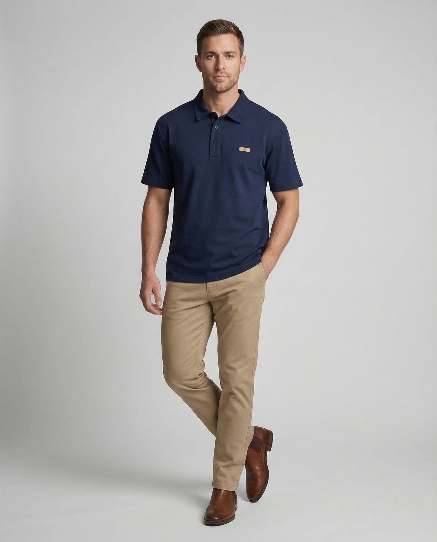 Polo Uomo Cotone Piquet Applicazione sul Petto - Brentozzi