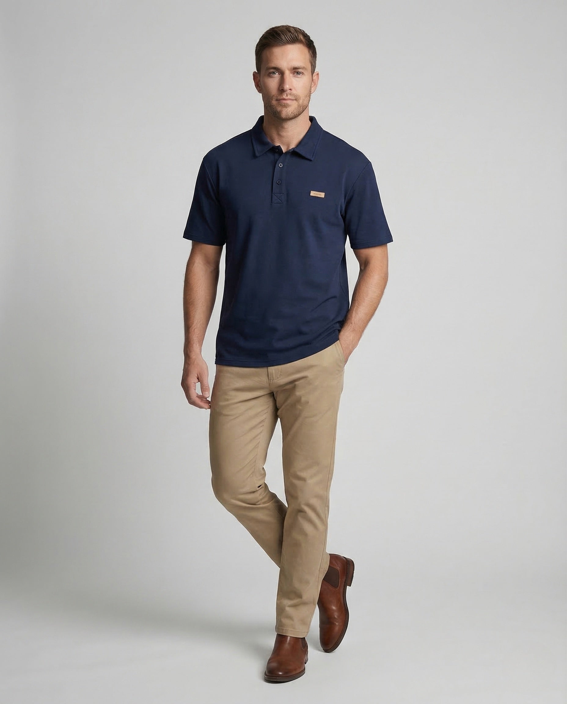Polo Uomo Cotone Piquet Applicazione sul Petto - Brentozzi