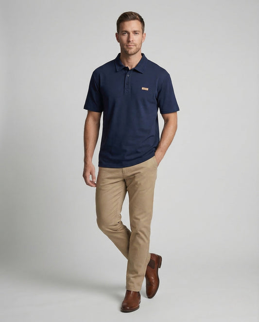 Polo Uomo Cotone Piquet Applicazione sul Petto - Brentozzi