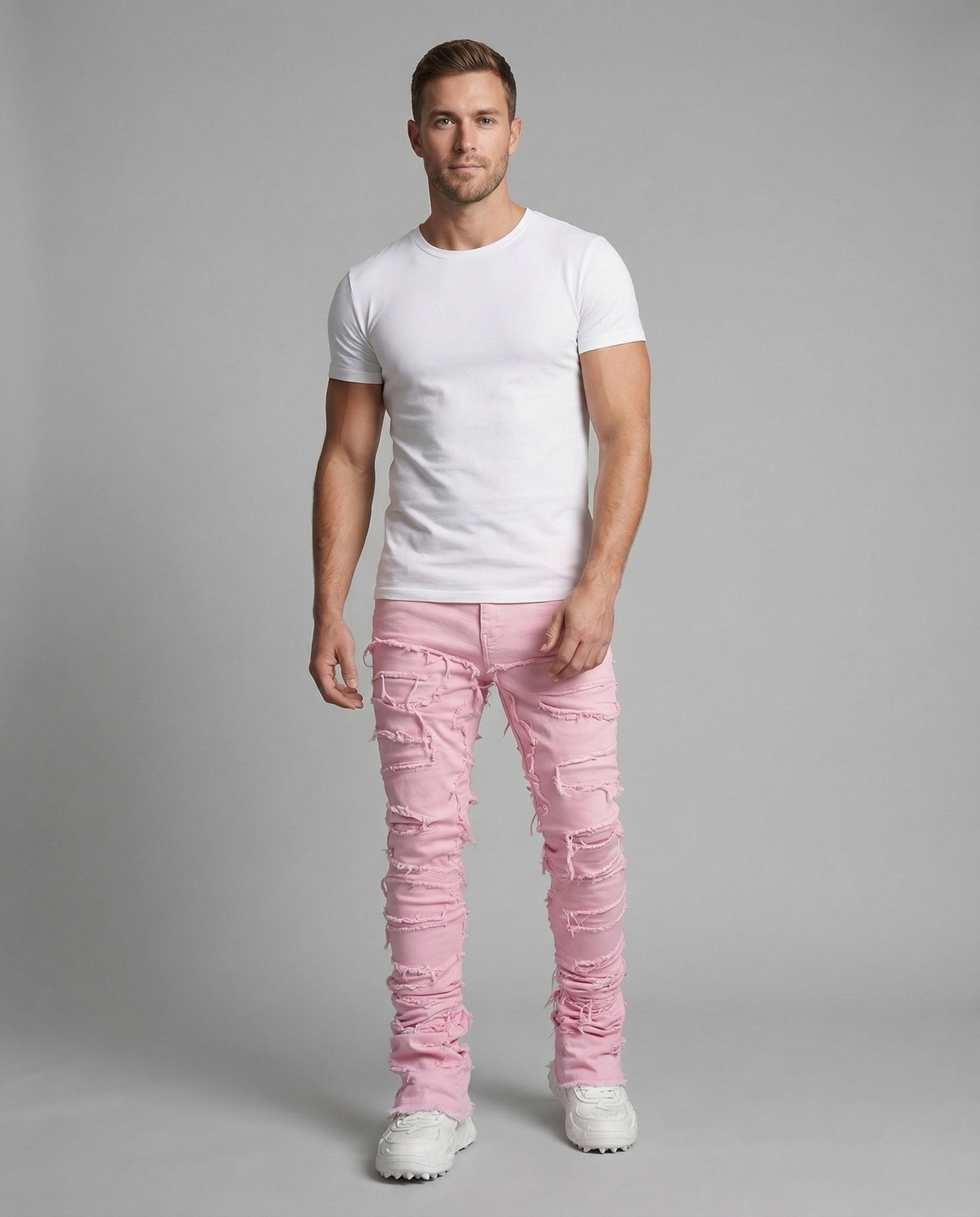Jeans Skinny Donna Denim Strappi e Frange - Brentozzi