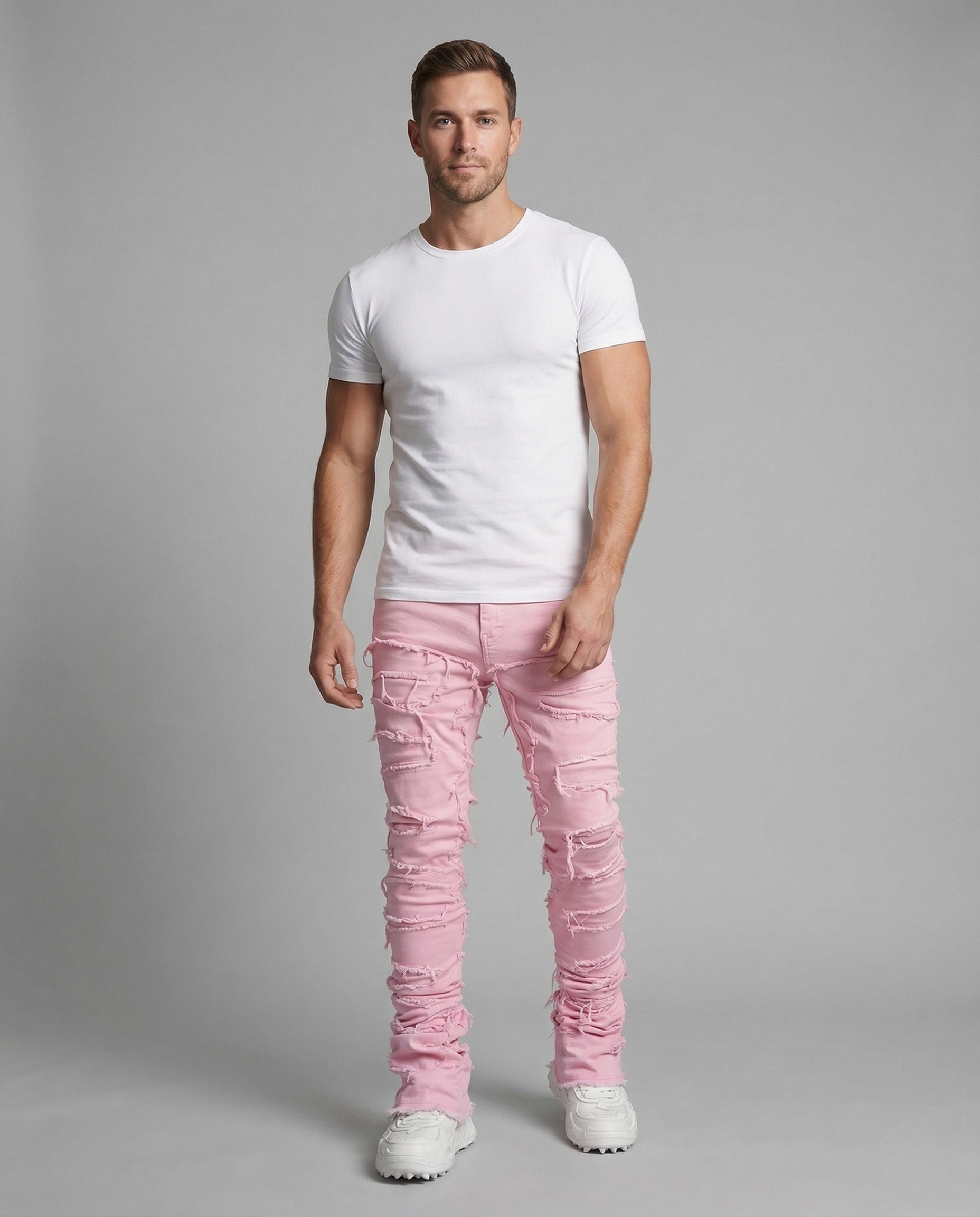 Jeans Skinny Donna Denim Strappi e Frange - Brentozzi