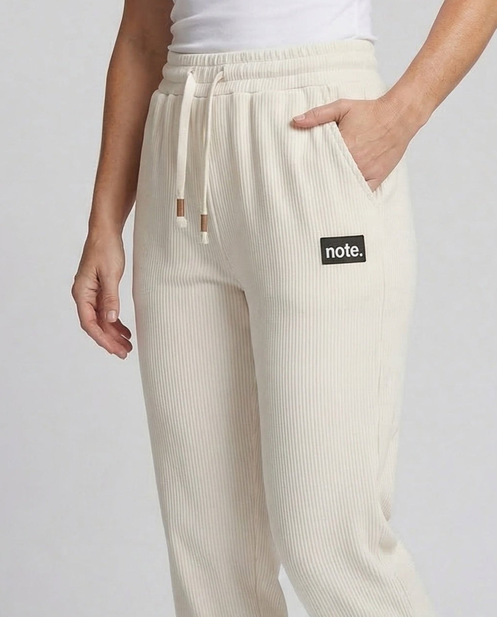 Pantaloni Jogging Donna Tessuto Righe Vita Regolabile