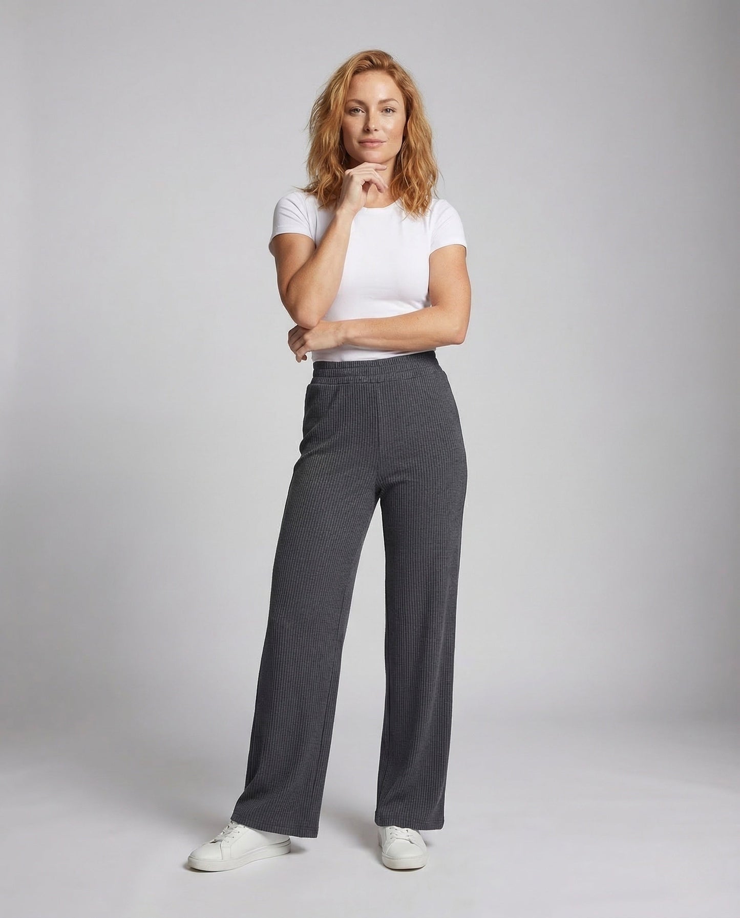 Pantaloni Donna Maglia Righe Vita Alta - Brentozzi