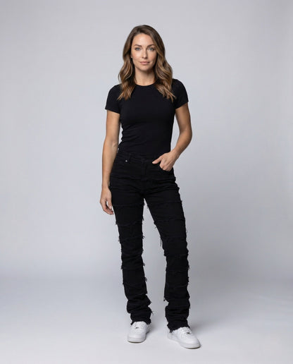 Jeans Donna Vita Alta con Frange e Svasati - Brentozzi