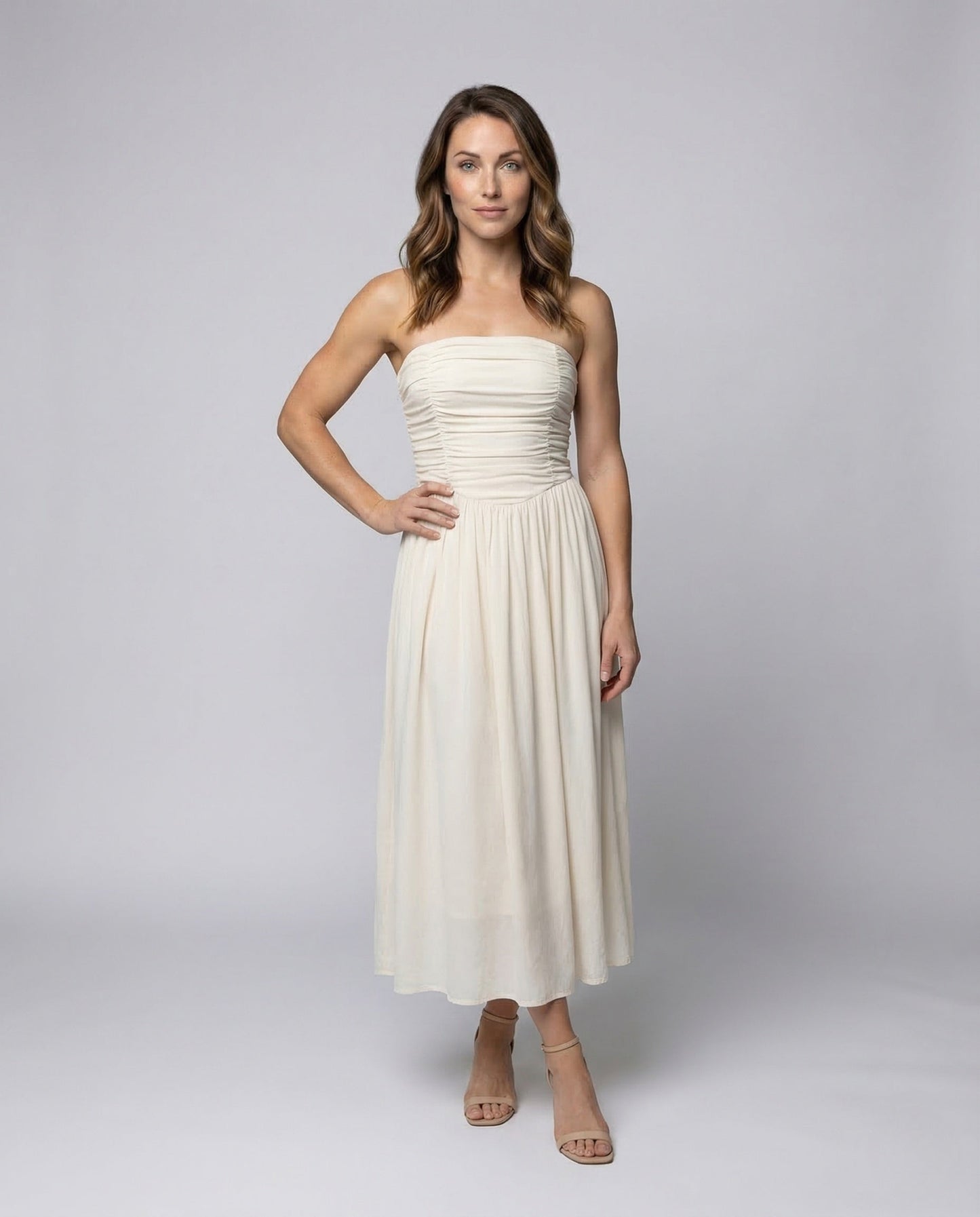 Abito Maxi Donna Bustier Spalline Sottili - Brentozzi