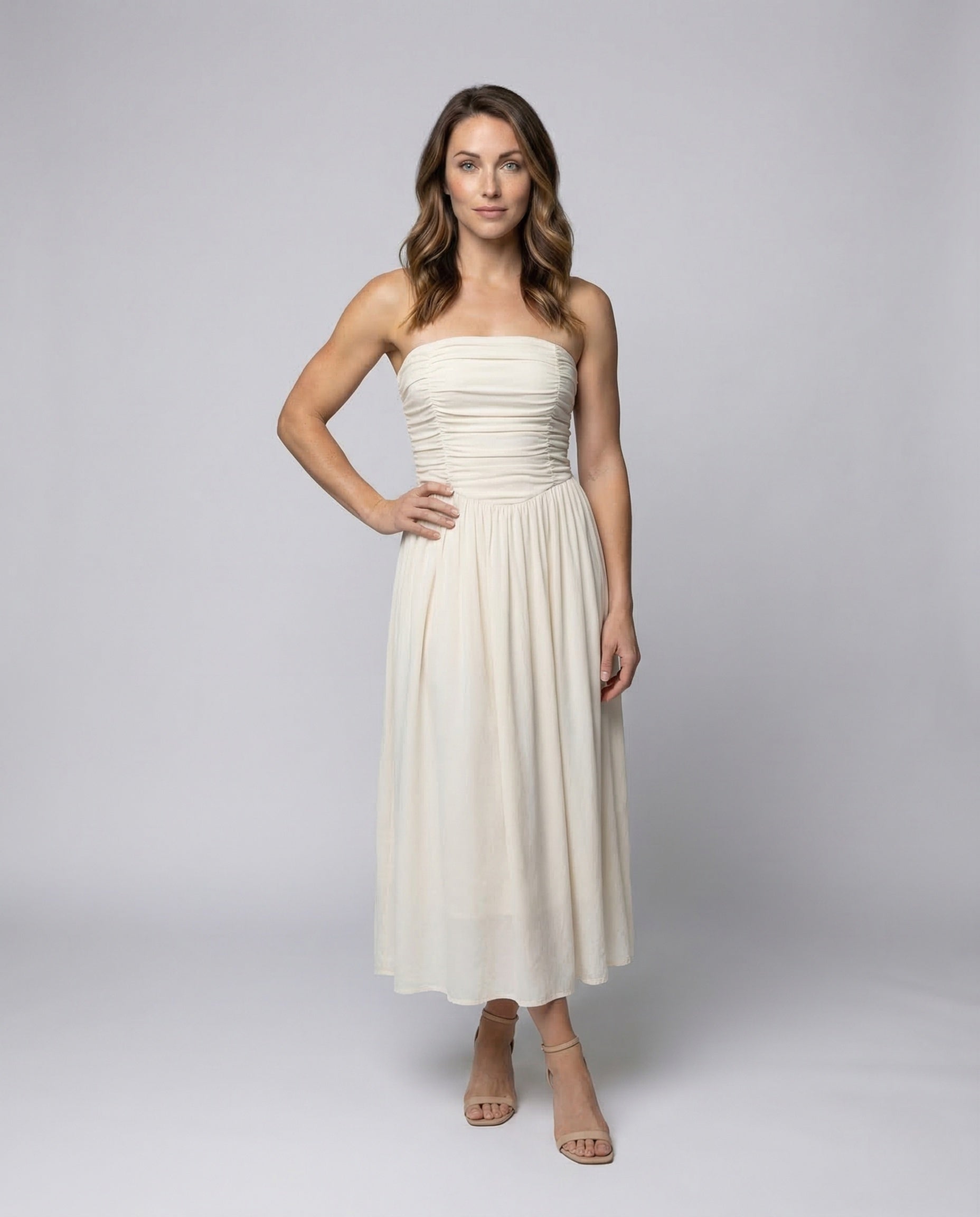 Abito Maxi Donna Bustier Spalline Sottili - Brentozzi