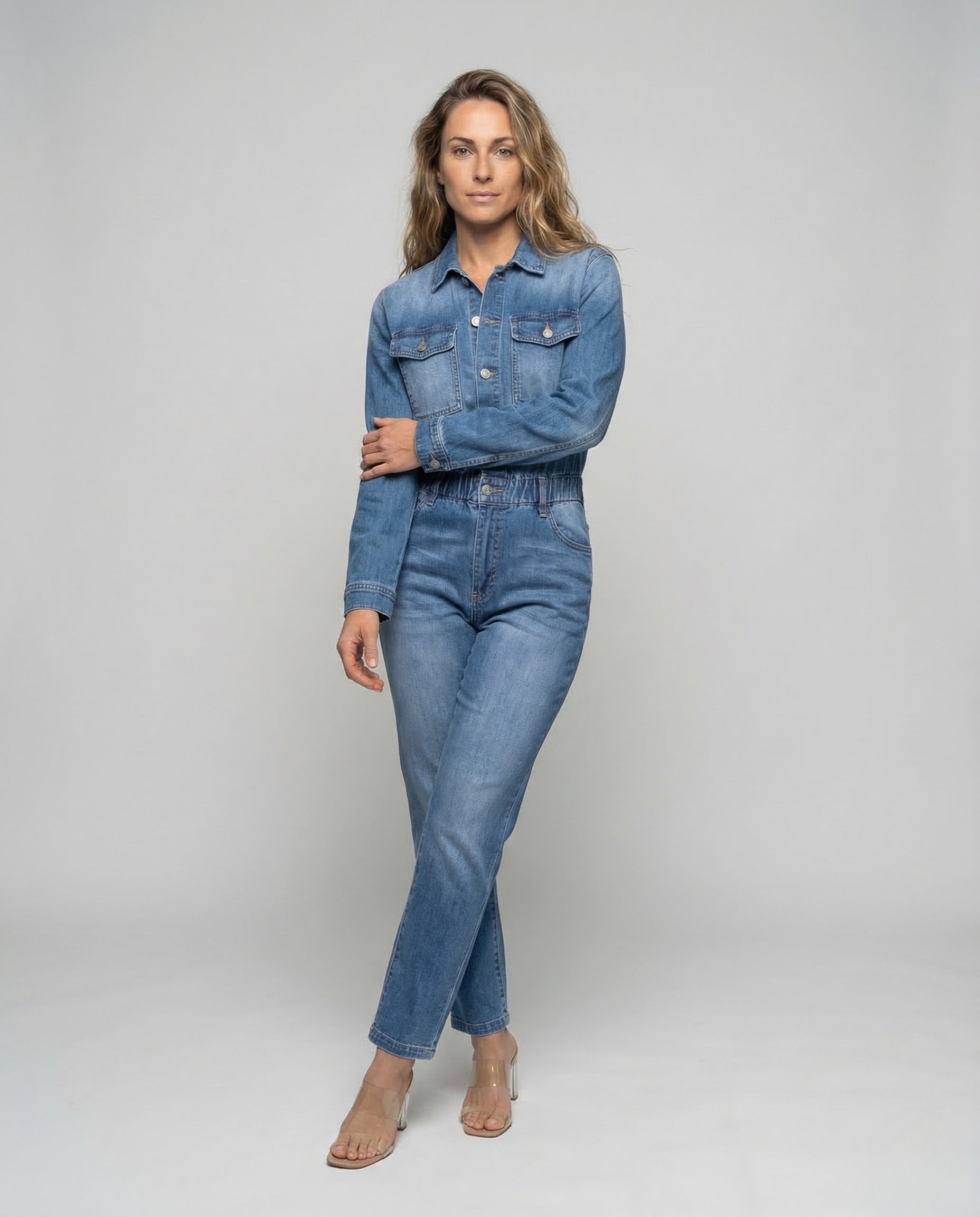 Tuta Jeans Donna Vita Elasticizzata Slim - Brentozzi