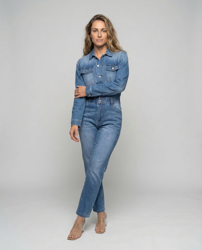 Tuta Jeans Donna Vita Elasticizzata Slim - Brentozzi