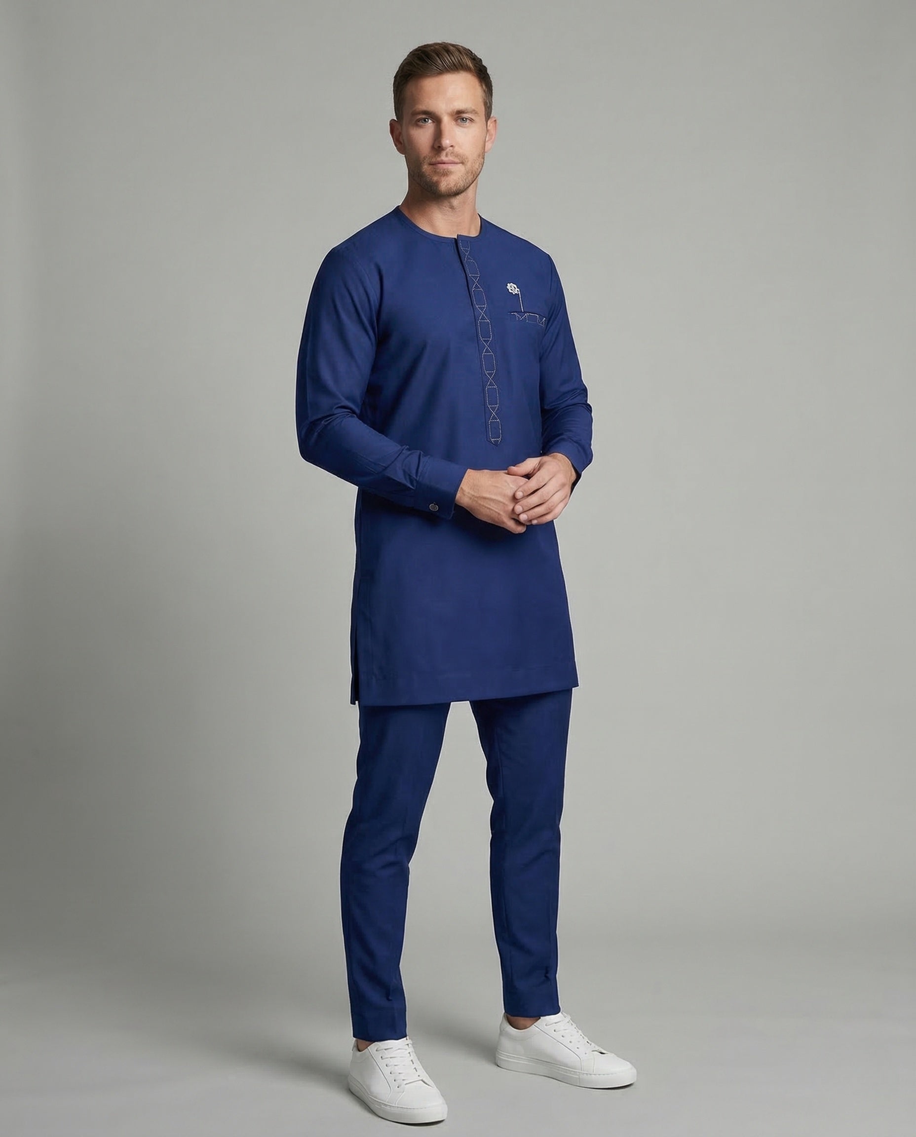 Completo Tunica Uomo con Ricamo e Pantaloni - Brentozzi