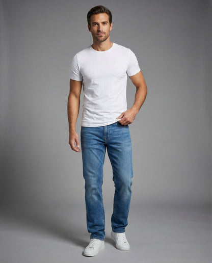 Jeans Uomo Dritti Tessuto Elastico - Brentozzi