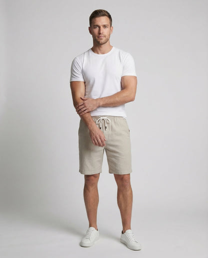 Bermuda Uomo Cotone Lino Vita Elastica - Brentozzi
