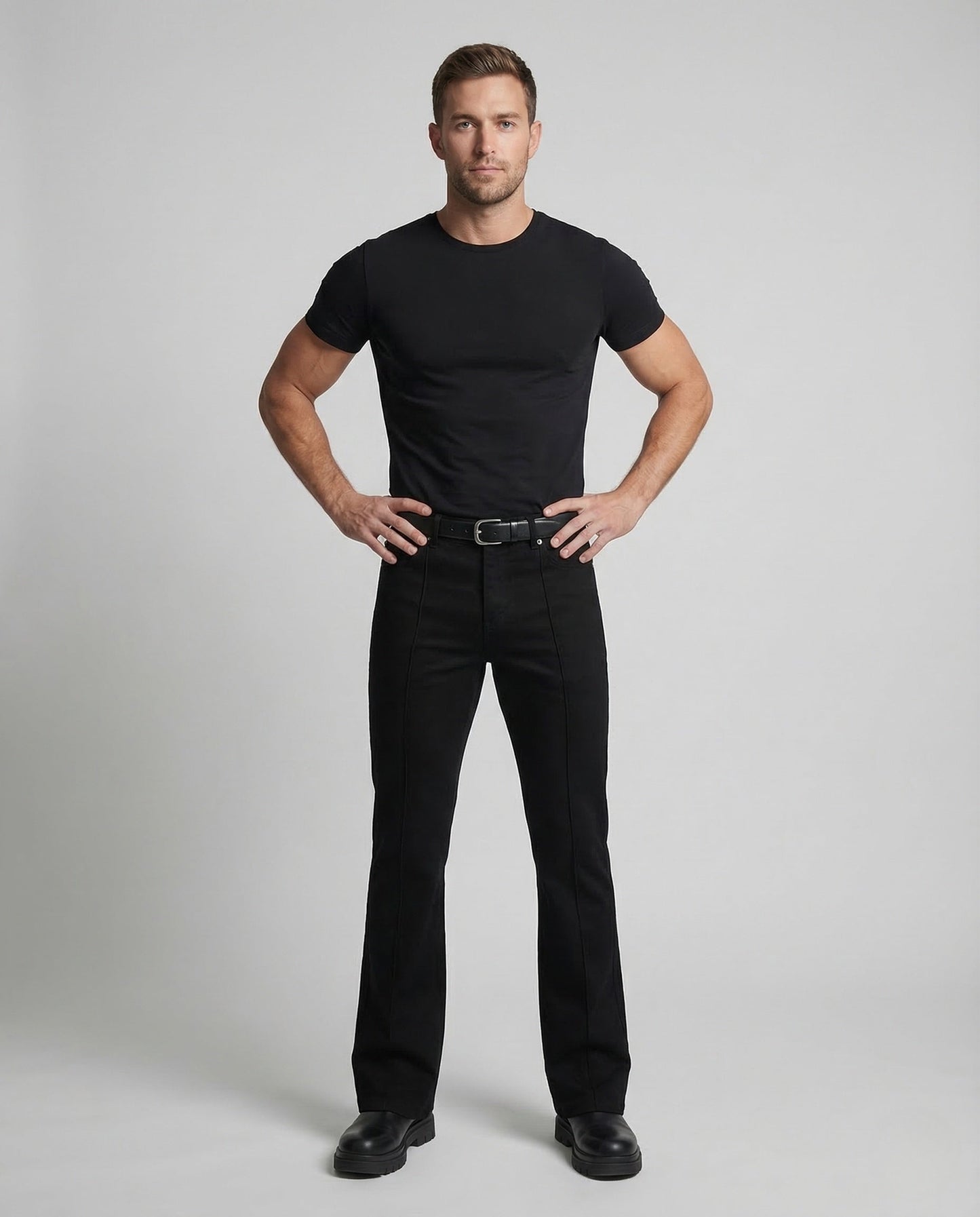 Pantaloni Denim Uomo Stretch Taglio Svasato - Brentozzi