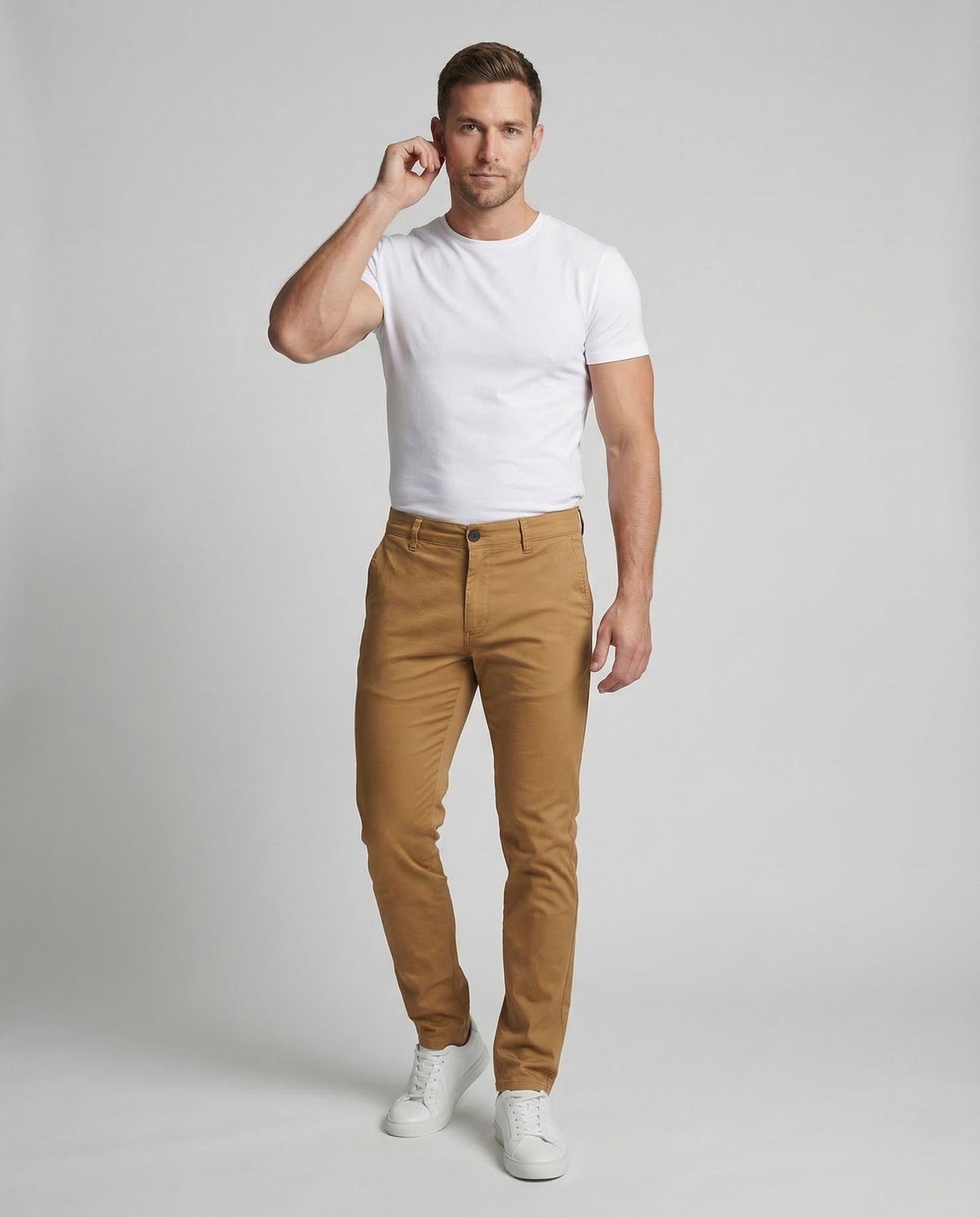 Pantaloni Chino Uomo Slim Tessuto Elasticizzato - Brentozzi