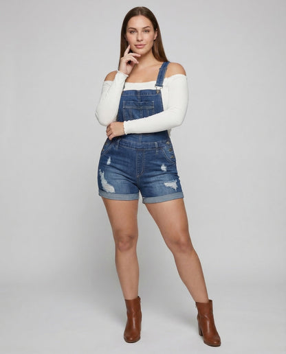 Shorts Salopette Donna Jeans Vestibilità Regular - Brentozzi