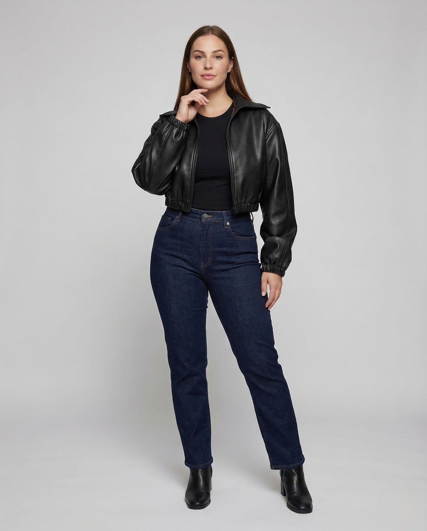 Giacca con Cappuccio Donna Effetto Pelle Corto - Brentozzi