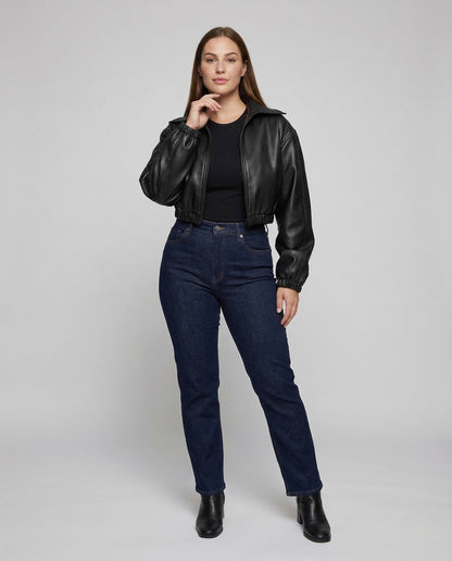 Giacca con Cappuccio Donna Effetto Pelle Corto - Brentozzi
